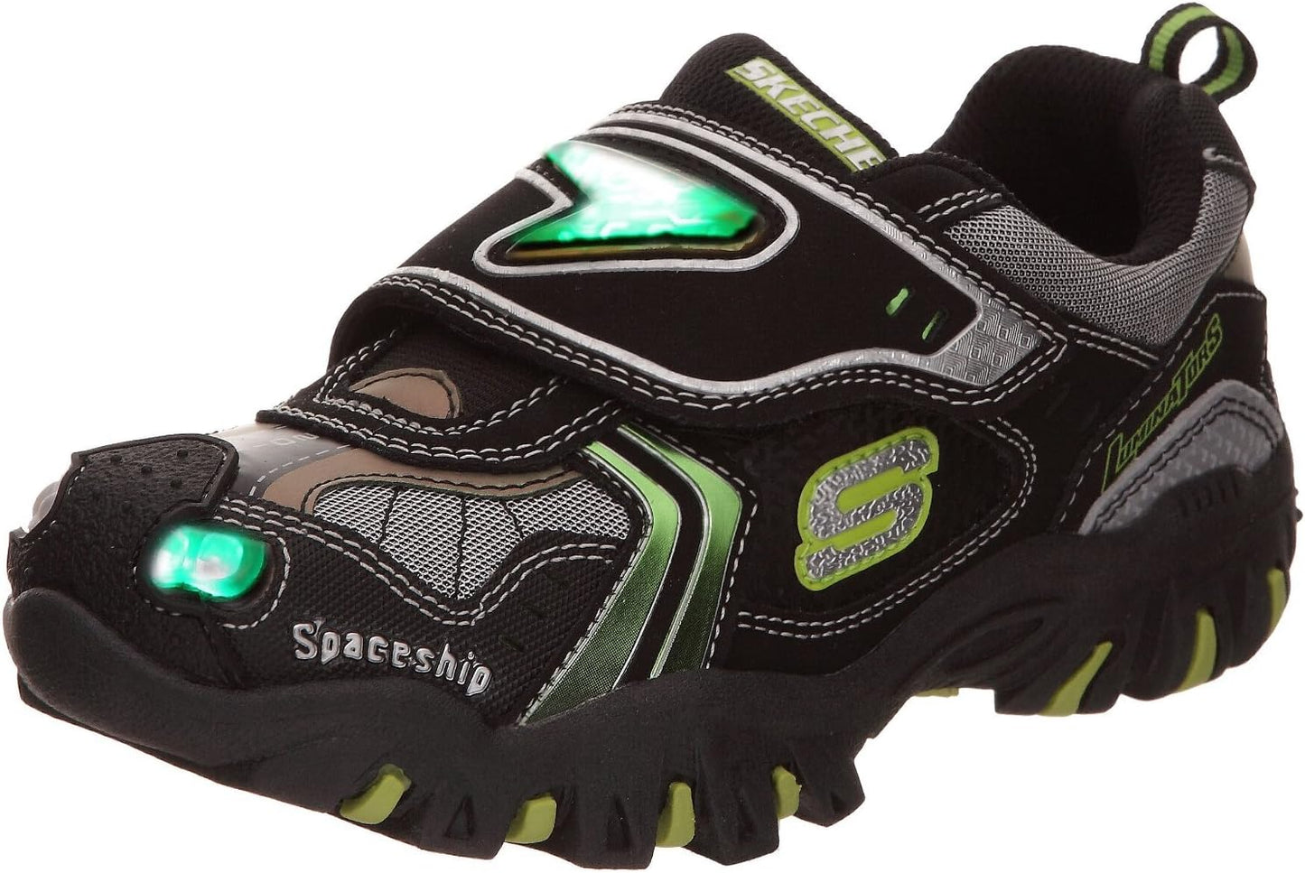 Skechers Damager Spaceship Sneaker Black/Lime Size Little Kids US 2.5 | EU 34