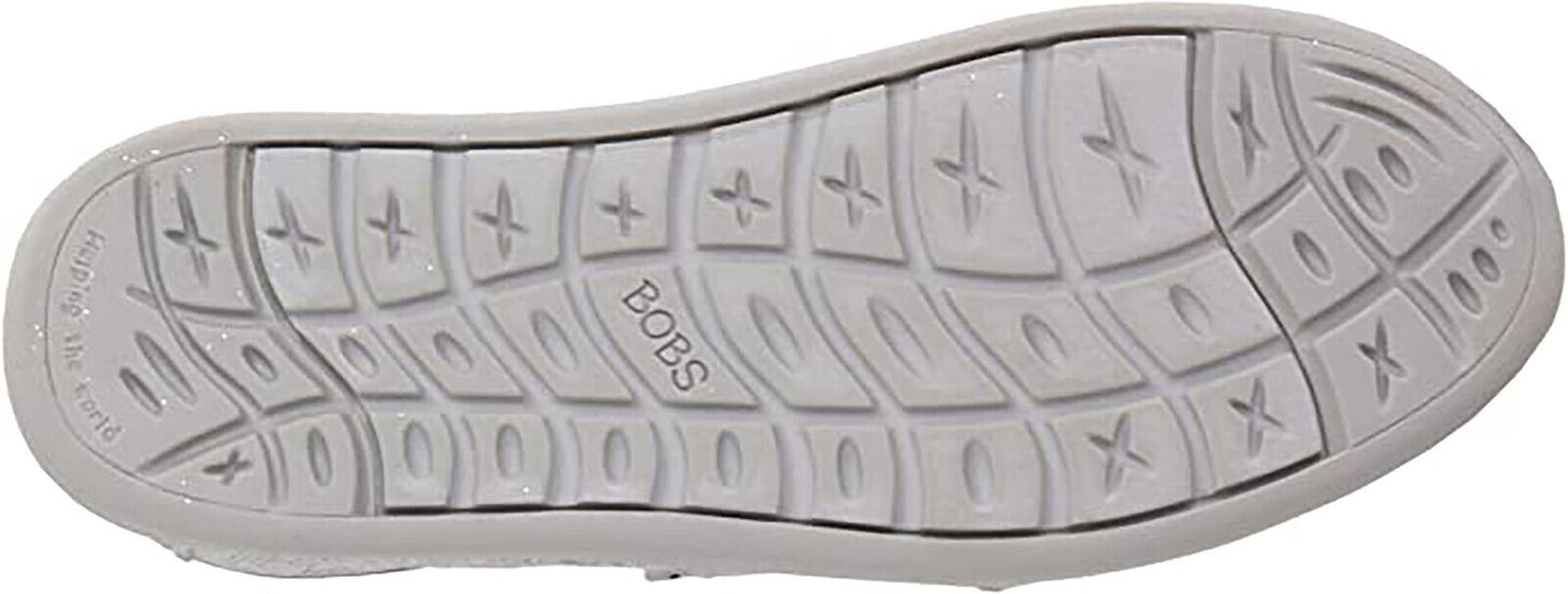 Skechers Kids Bobs World Slip-On Sneaker Sparkly Silver, Little Kid Size US 11