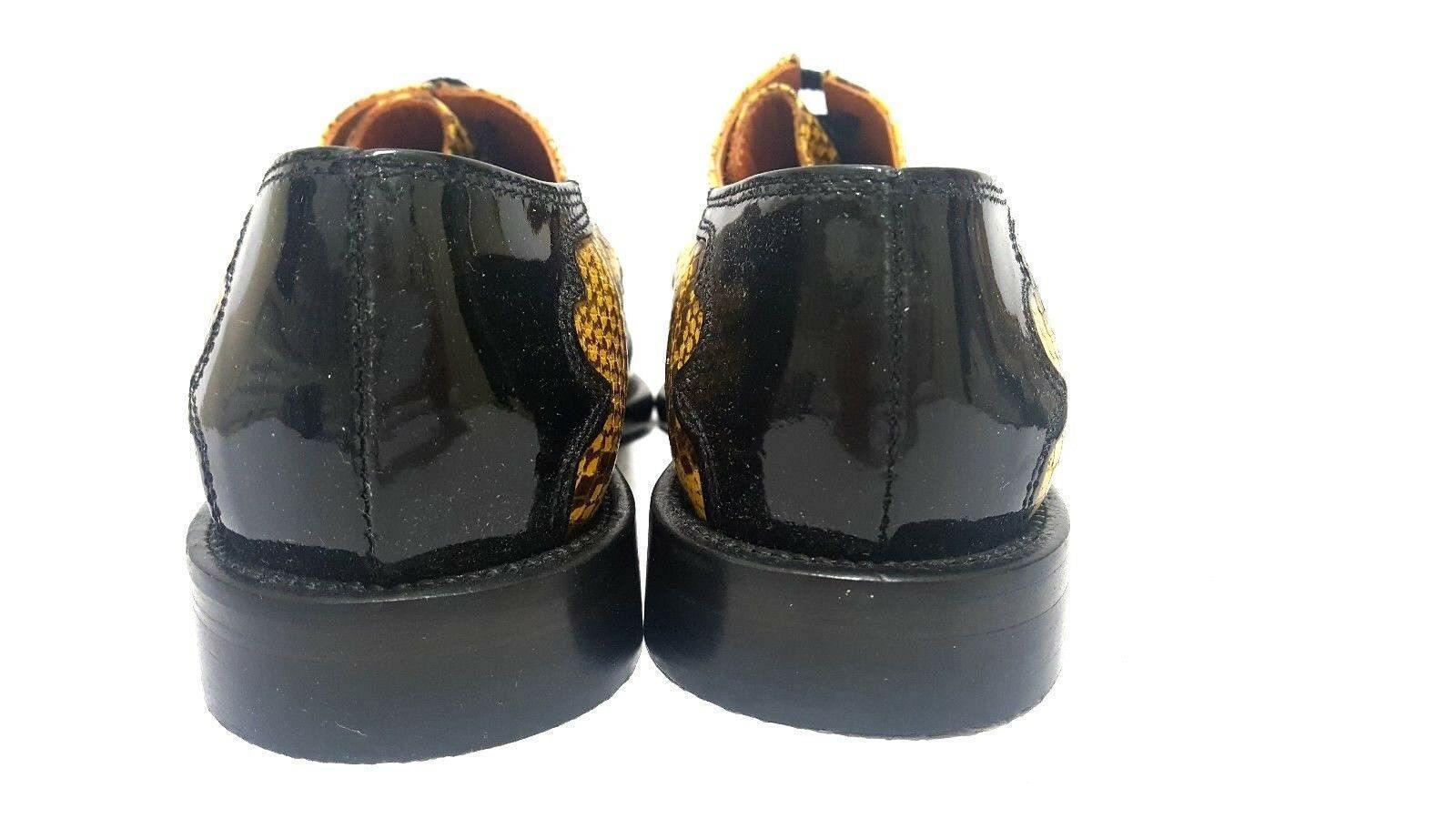 TINO LANZI Womens Leather Black Yellow Oxford Shoes Made in Italy Size 36.5 - SVNYFancy