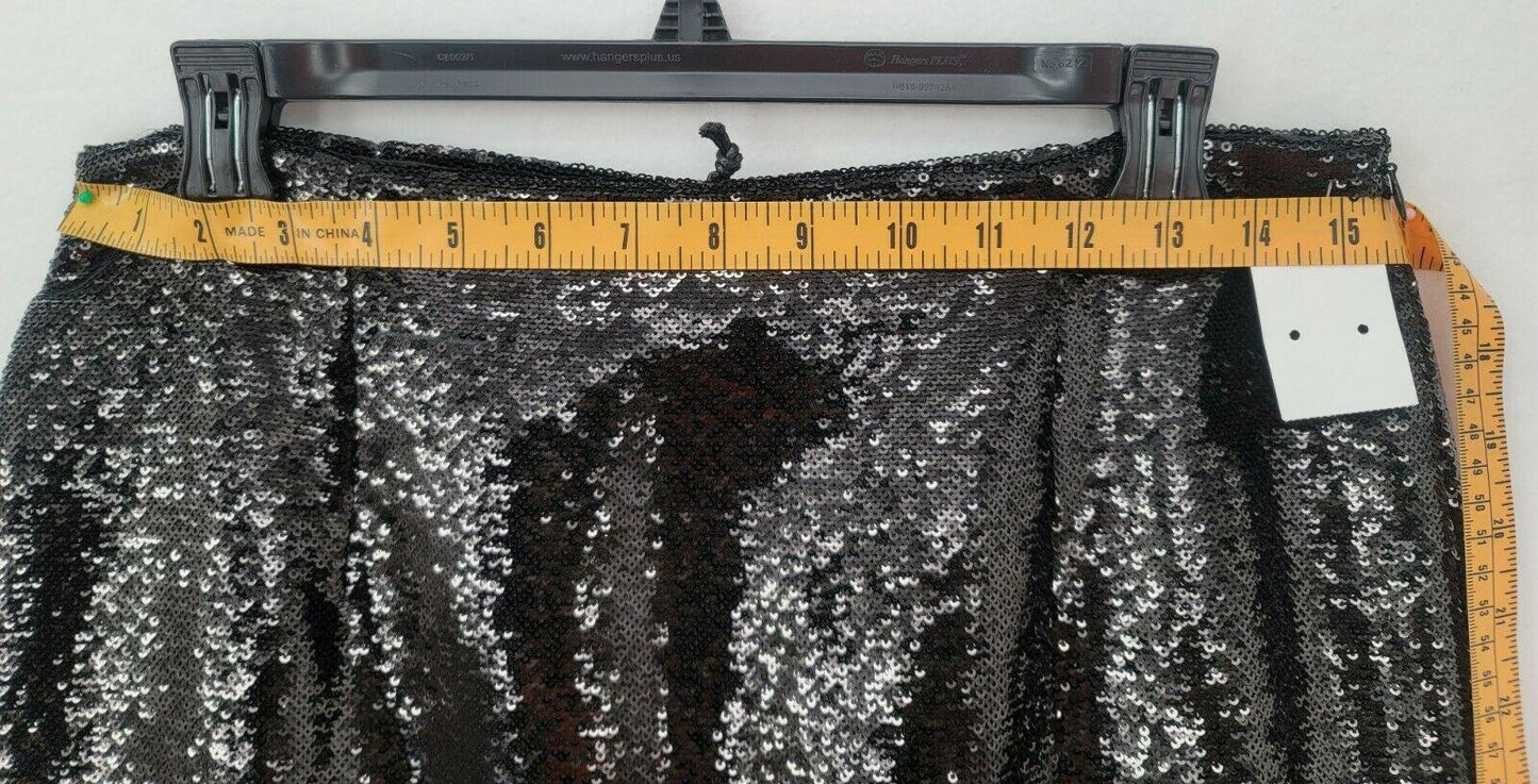 SEN MADISONS PENCIL SKIRT Sequin Pencil Skirt with Slits  Large - SVNYFancy