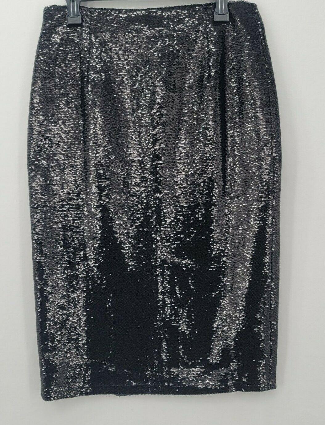 SEN MADISONS PENCIL SKIRT Sequin Pencil Skirt with Slits  Large - SVNYFancy