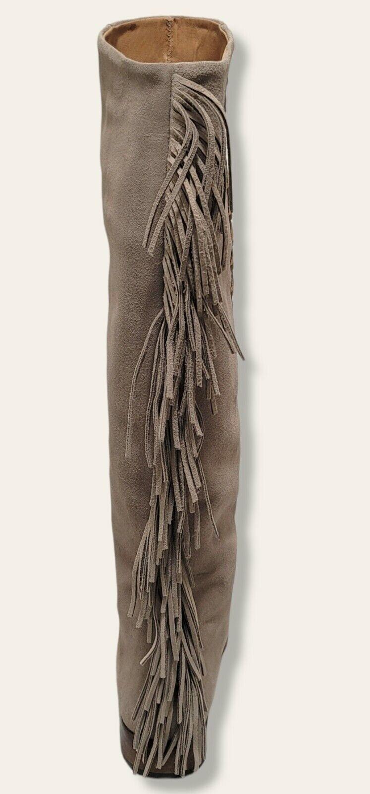 ANTHROPOLOGIE  Howsty Kindia Stone Suede Fringed Boots Size US 8 - SVNYFancy