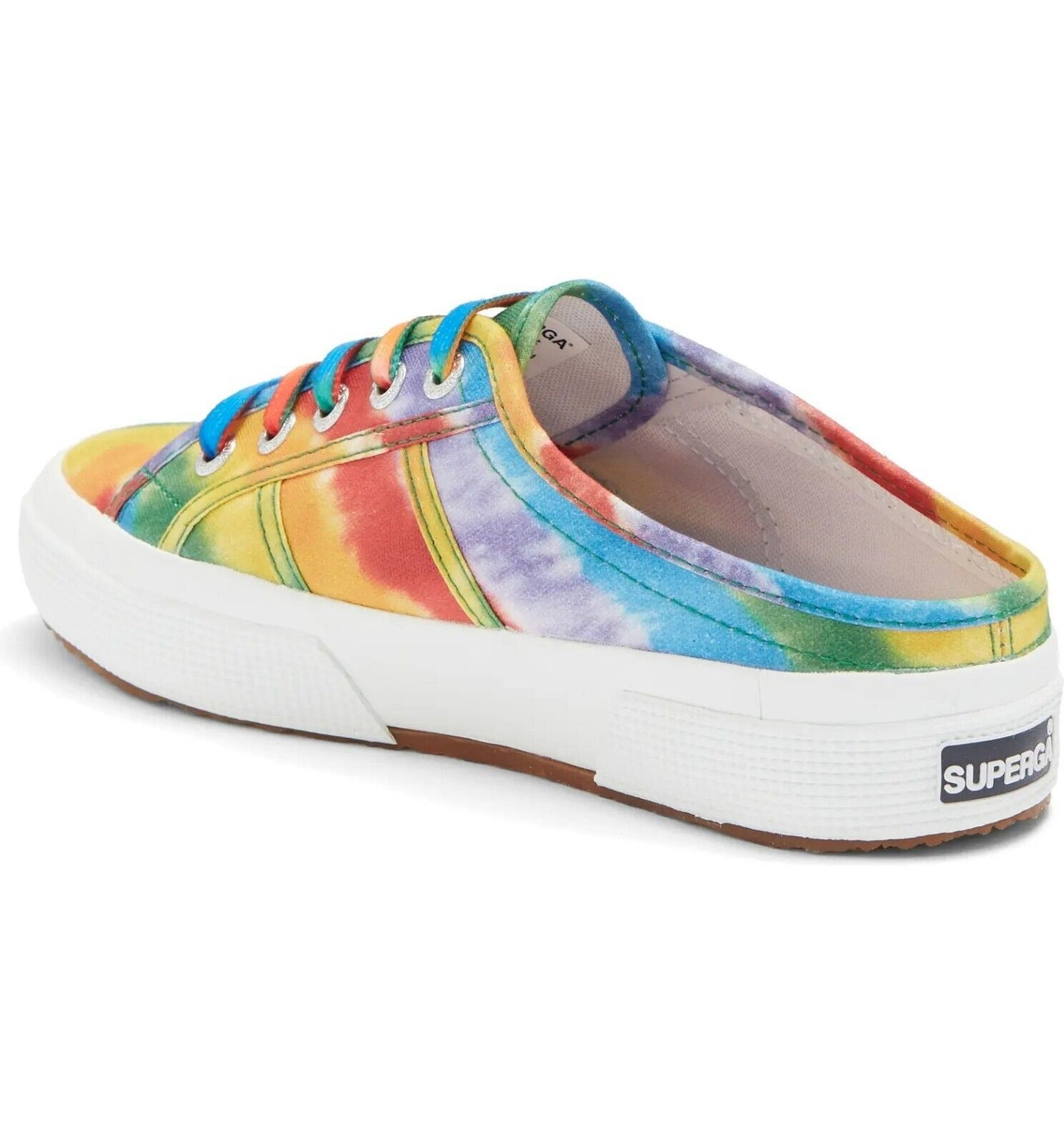 SUPERGA Tie-Dye Slip-On Sneaker Lace UP Multicolor Boho  Rainbow Tied 8US / 39EU