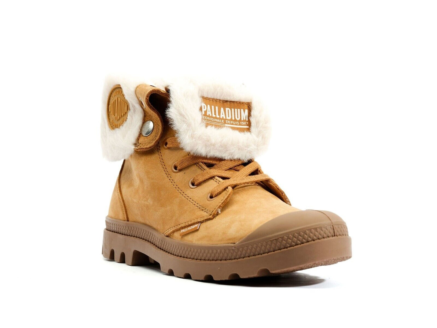 Palladium Baggy Nubuck Cuero Color APPLE CINAMON Botas de Combate Mujer Talla US 6