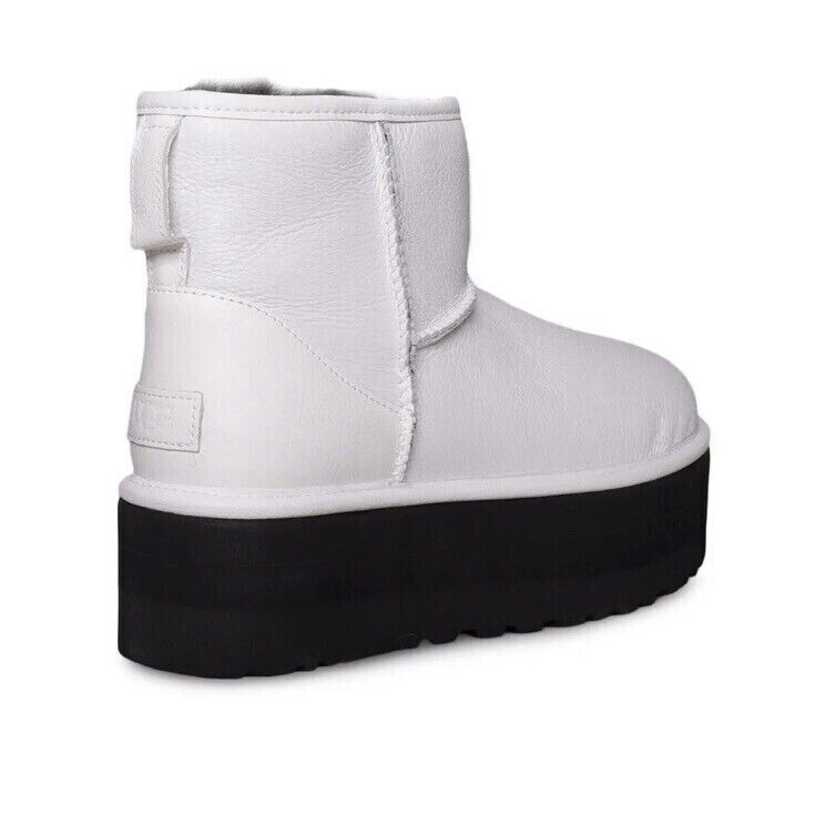 UGG Femmes Classic Mini Platform Boots Blanc Ultra Mate Warm-Lined Taille US 9