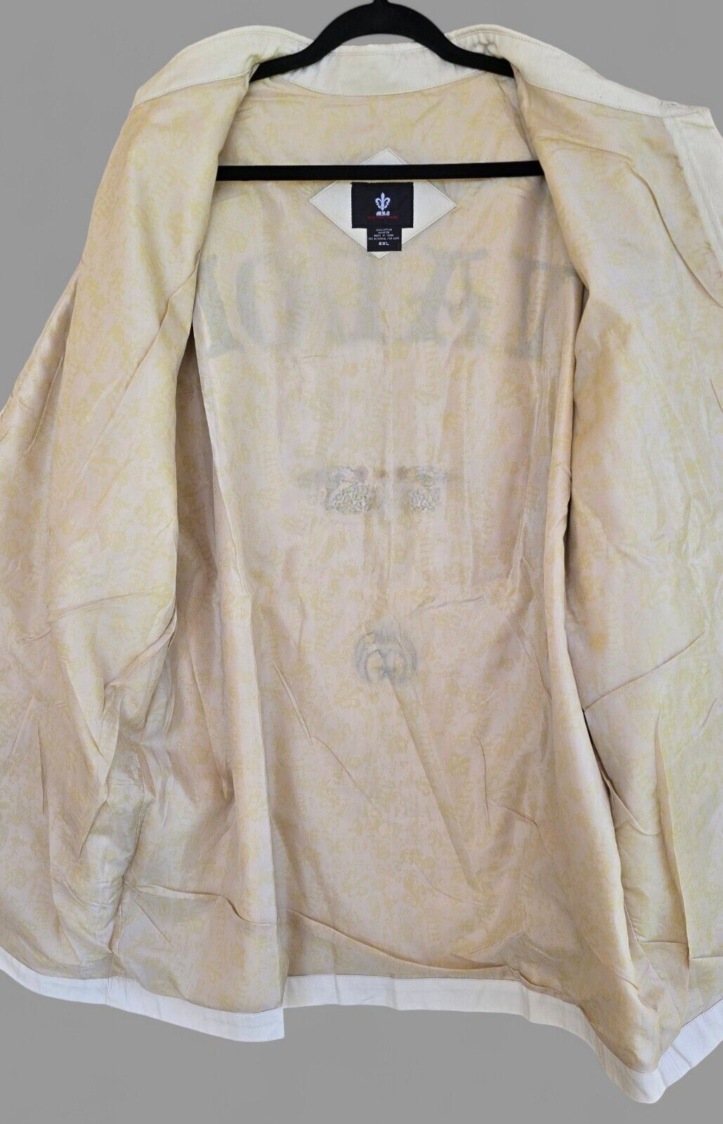 MRG Made Right Genuine Embroidered Shirt Jacket Heavy Cotton Ivory Size 4XL