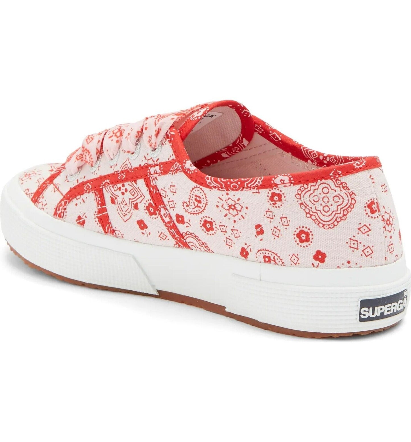 Superga Bandana Paisley Lace Up Pink Red Sneaker 8US / 39EU