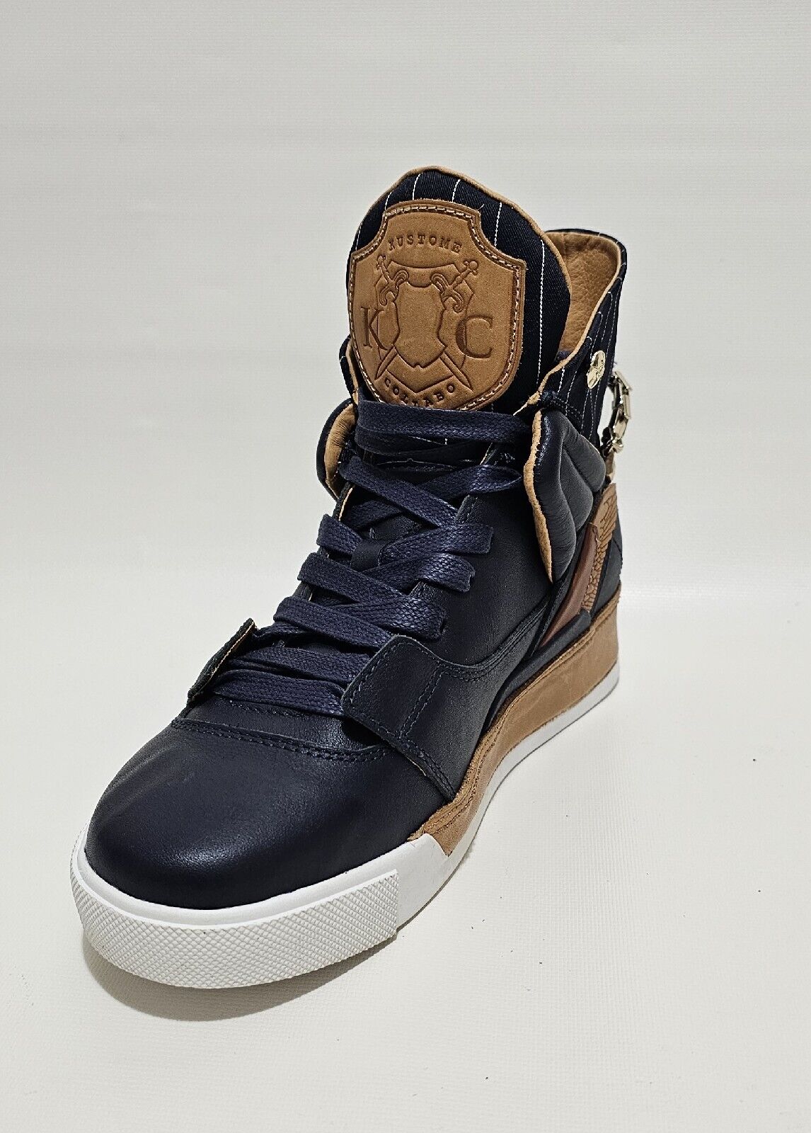 Kustome Collabo Renaissance Blue Leather Luxury Sneaker Collection Homme Taille 11