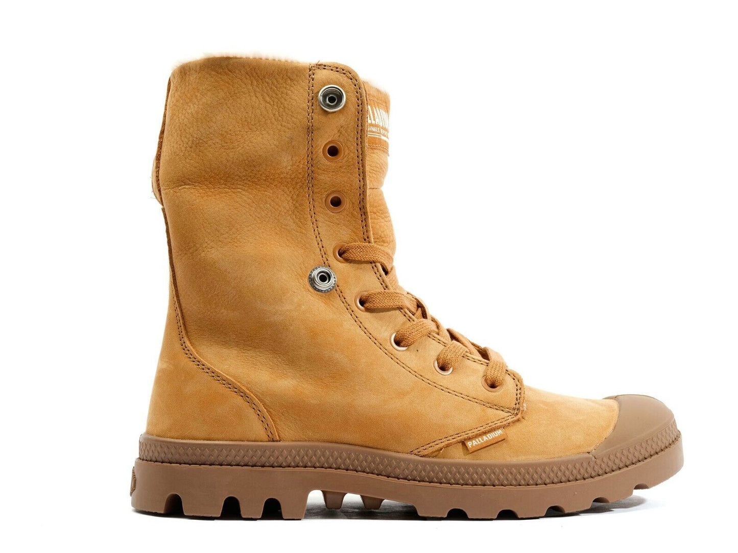 Palladium Baggy Nubuck Cuero Color APPLE CINAMON Botas de Combate Mujer Talla US 6