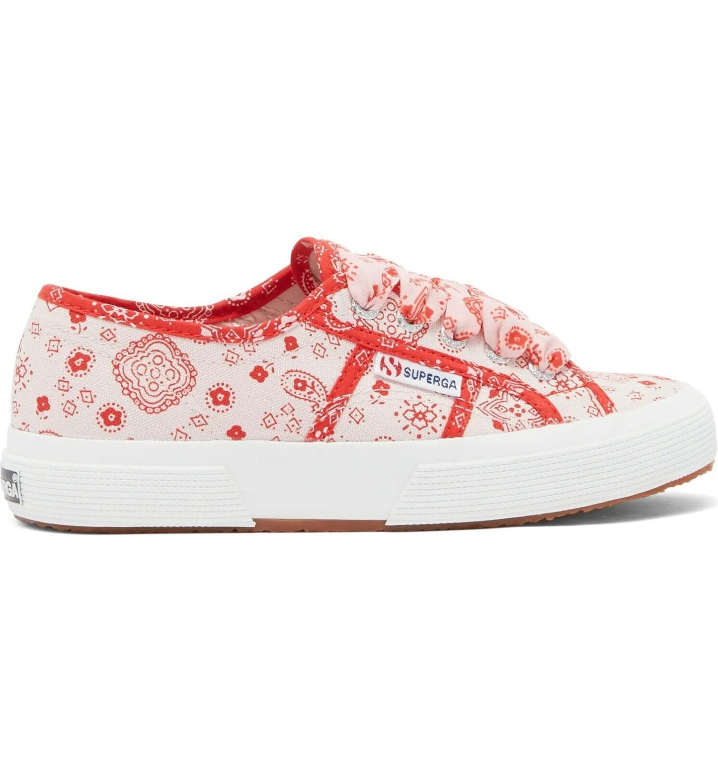 Superga Bandana Paisley Lace Up Pink Red Sneaker 8US / 39EU