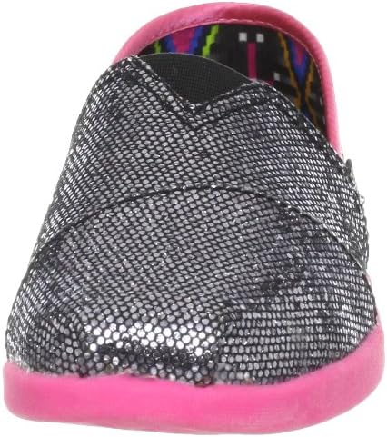 Skechers Bobs Sneaker Sparkly Gunmetal/Neon Pink Big Kids Size US 3.5