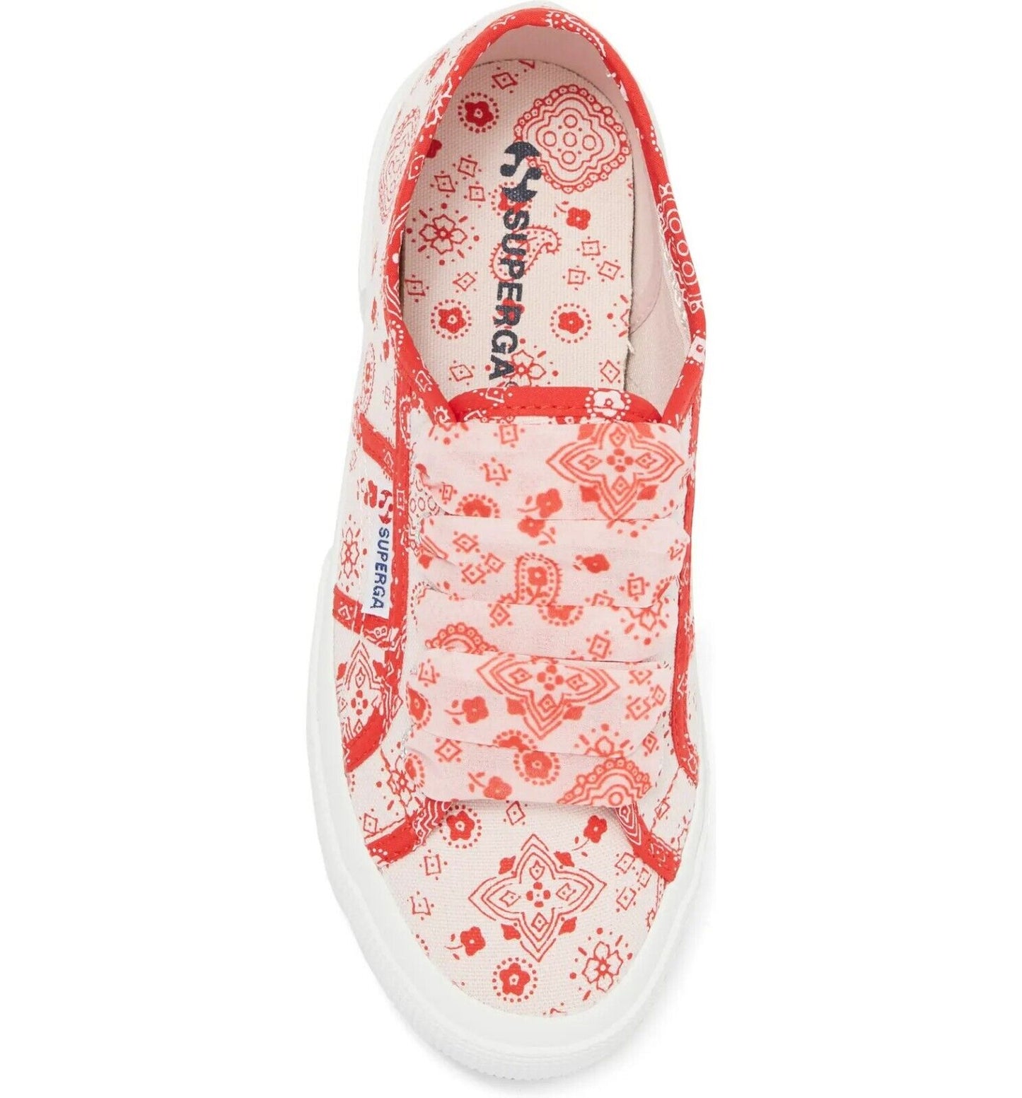 Superga Bandana Paisley Lace Up Rosa Rojo Zapatilla 8US / 39EU