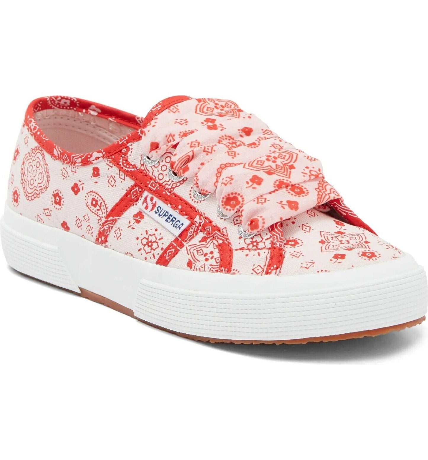 Superga Bandana Paisley Lace Up Pink Red Sneaker 8US / 39EU