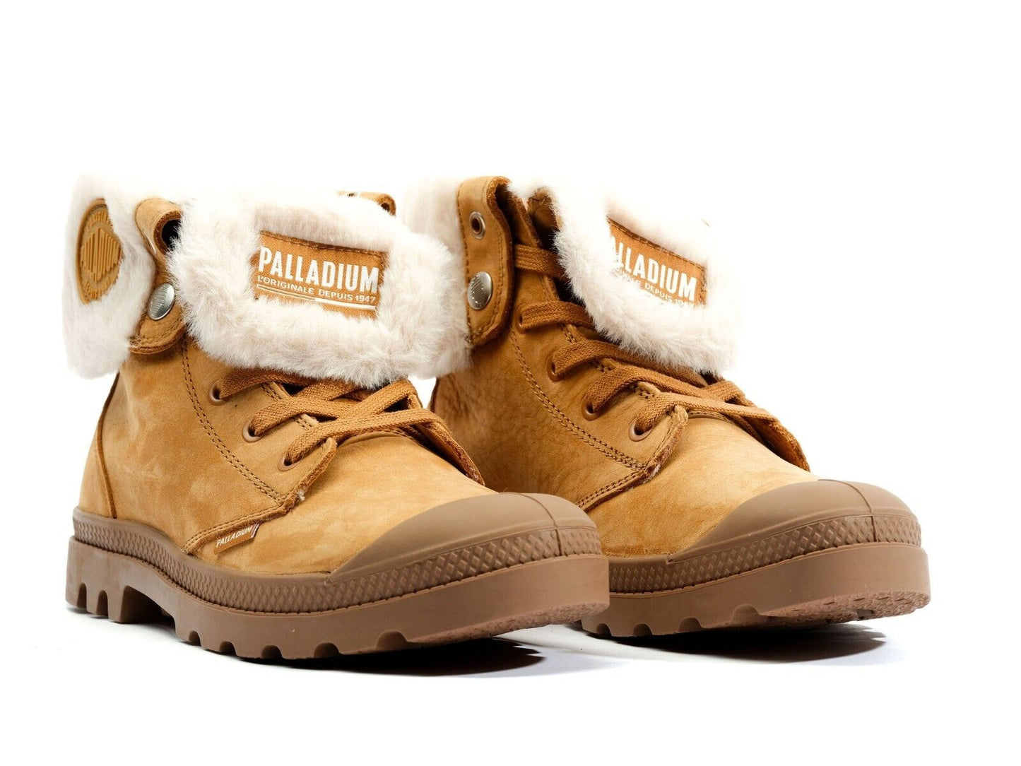 Palladium Baggy Nubuck Leather Color APPLE CINAMON Combat Boots Womens Size US 6