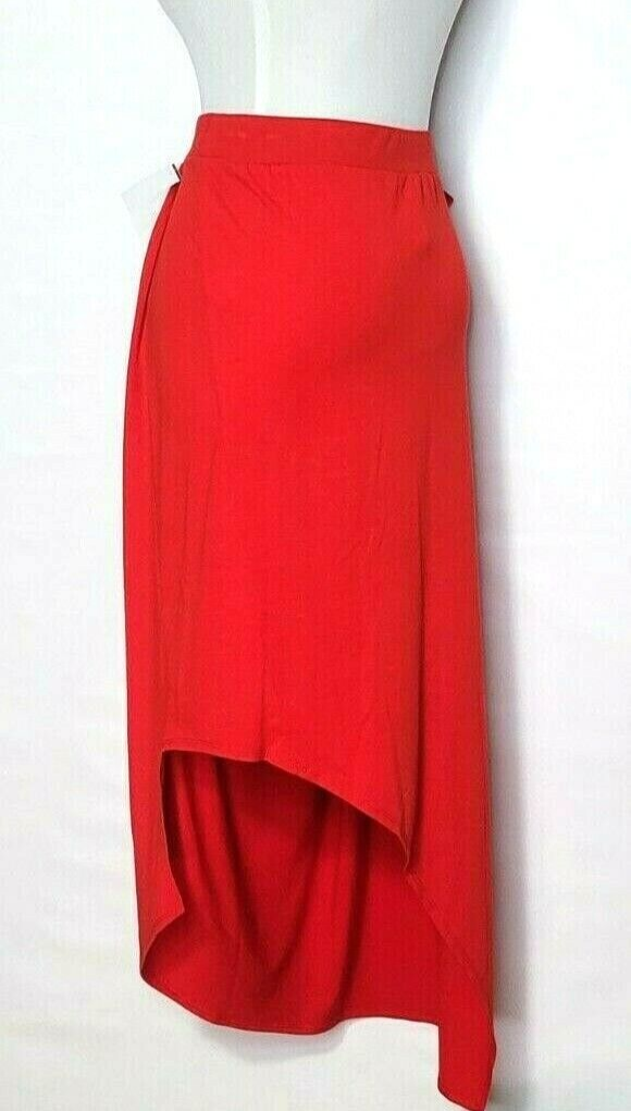 209 Women Red Asymmetrical Casual Skirt Size L