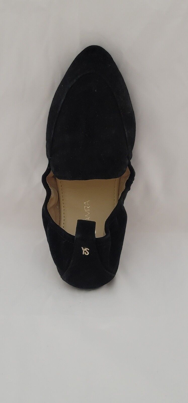 Yosi Samra Women's Skyler Loafer Ballet Flats, Black Suede Size US 6