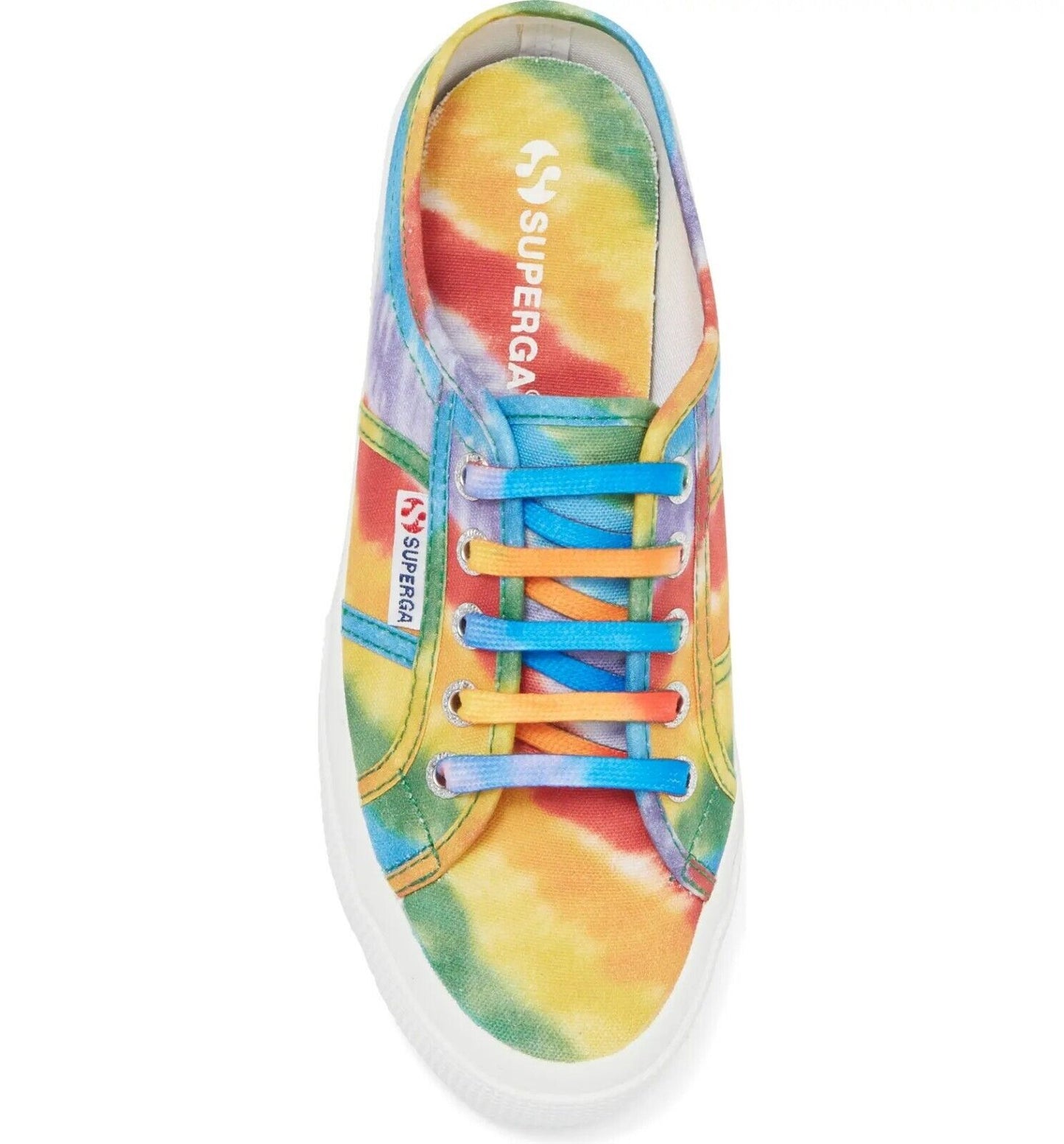 SUPERGA Tie-Dye Slip-On Sneaker Lace UP Multicolor Boho  Rainbow Tied 8US / 39EU