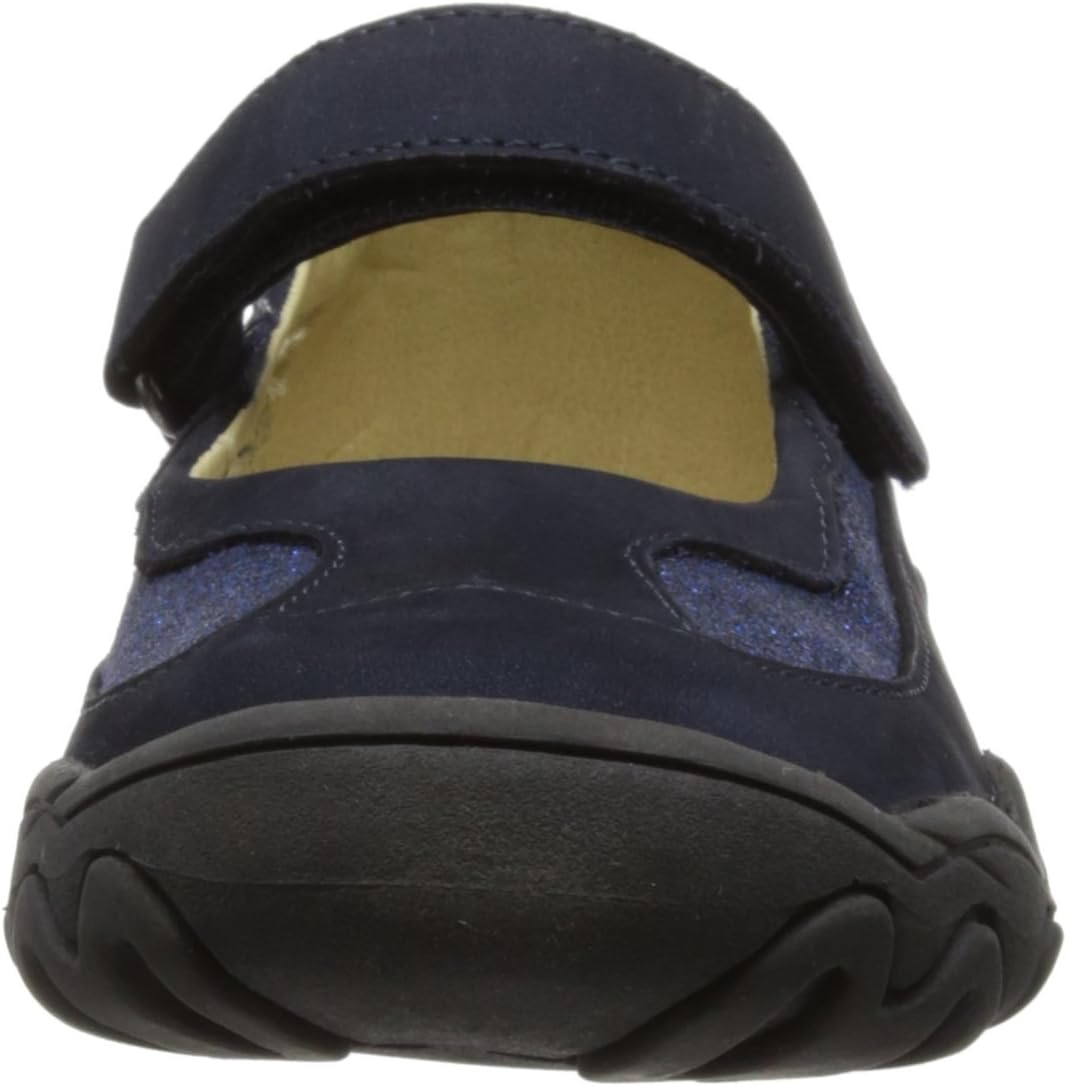 Zapatos UMI Glimmerz II Mary Jane de cuero con purpurina, color azul marino, talla US 3 | Talla UE 35