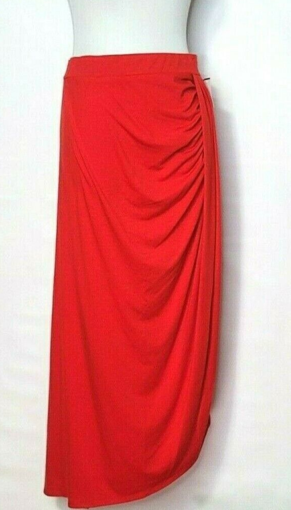 209 Women Red Asymmetrical Casual Skirt Size L