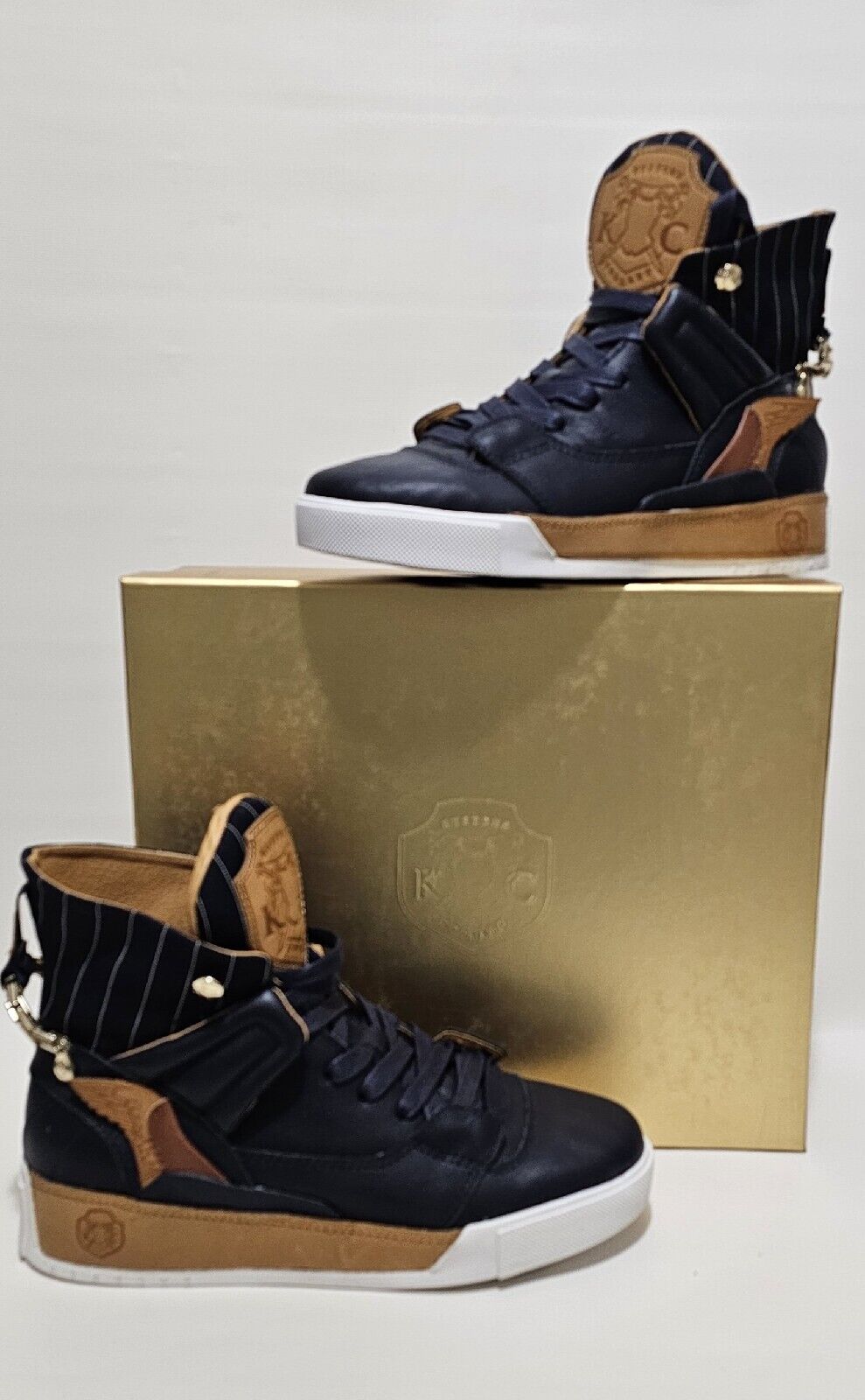 Kustome Collabo Renaissance Bleu Cuir Luxe Sneaker Collection Homme Taille 7
