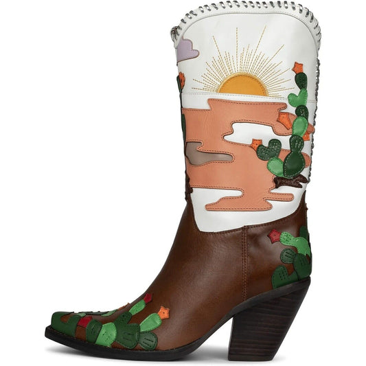 Jeffrey Campbell Women's Desertscape Inlay Western Boot Snip Toe Size 9