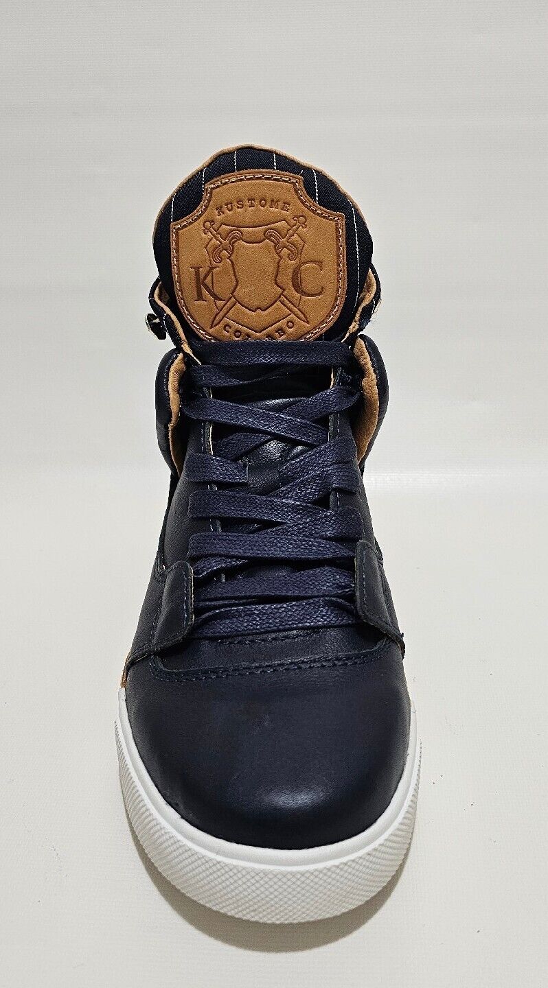 Kustome Collabo Renaissance Bleu Cuir Luxe Sneaker Collection Homme Taille 7