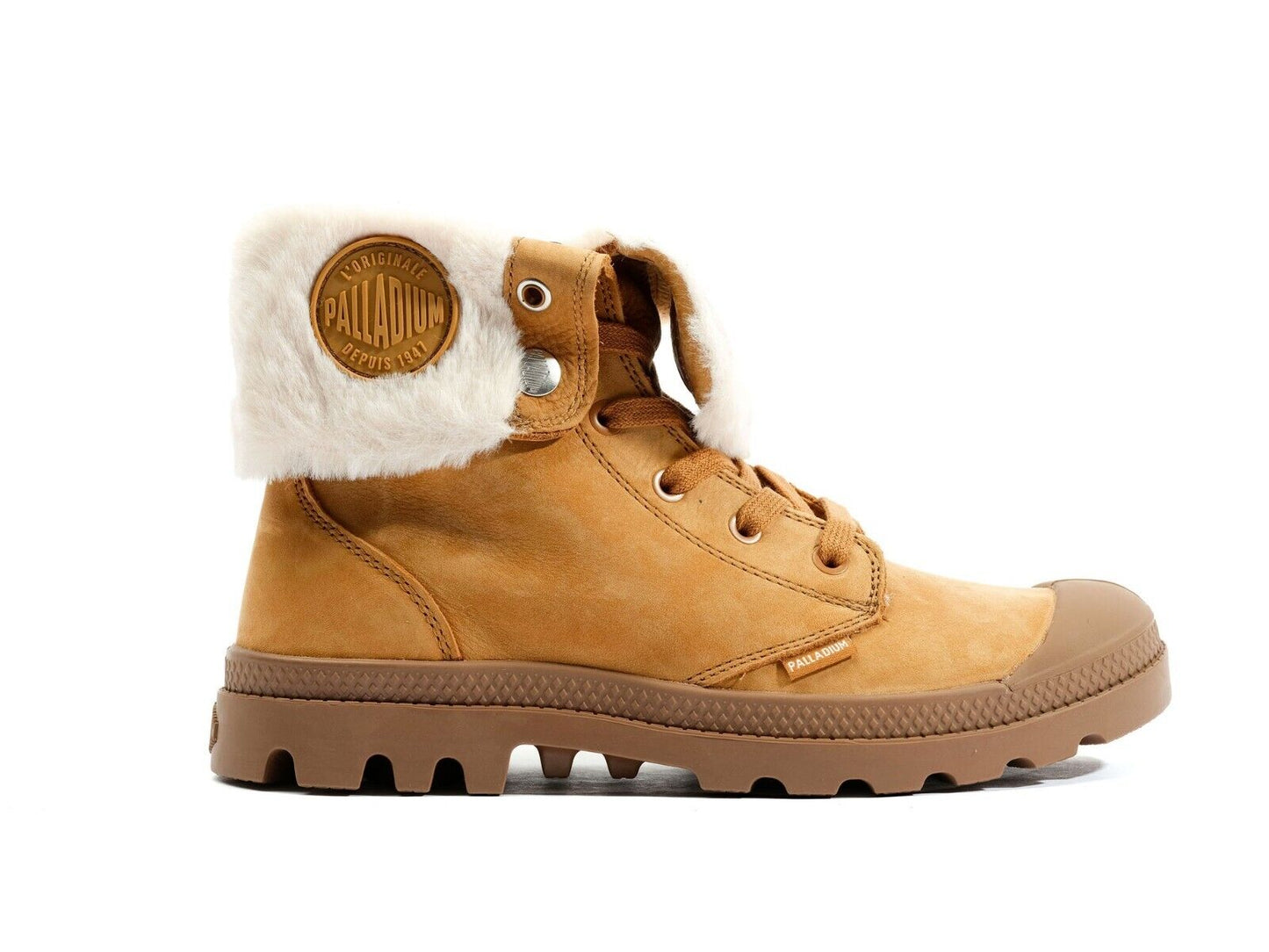 Palladium Baggy Nubuck Cuero Color APPLE CINAMON Botas de Combate Mujer Talla US 6