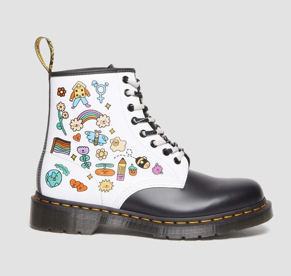 Dr. Martens 1460 Wednesday Holmes For Pride Leather Boots Womens Size US 8