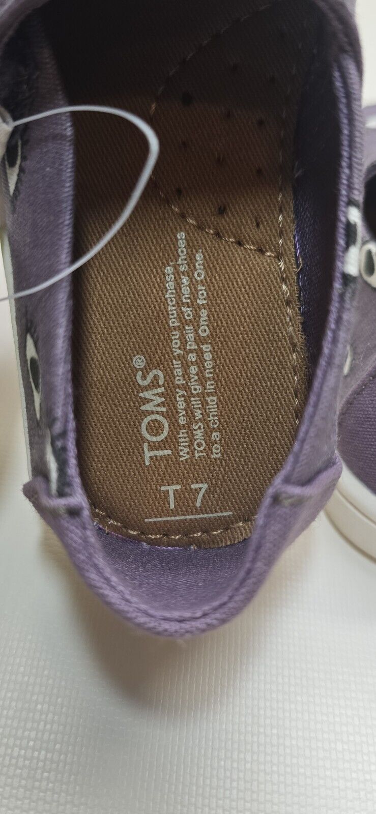 TOMS Toddler Girls' Purple Eye Print Canvas Alpargata Slip-On Shoes Size US  7