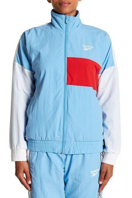 Reebok Womens Lightweight Vector Blue Red White Cotton Sports Jacket  Size Large - SVNYFancy