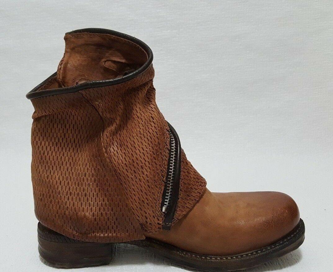 A.S.98  Smith Castagna Women's Leather Chelsea Boots with Detachable Cover 36 - SVNYFancy