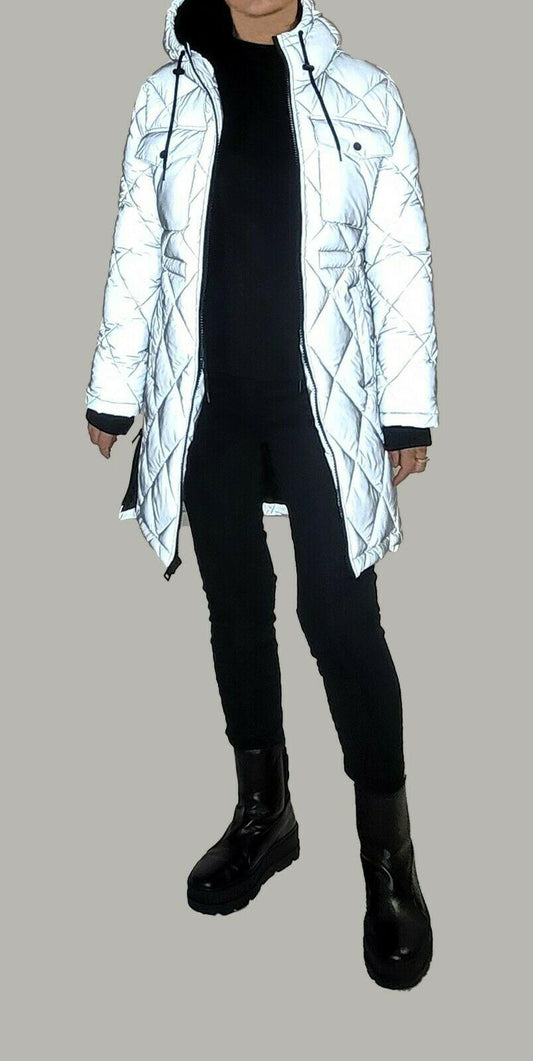 Levi's Women's Fully Reflective Hooded Winter Quilted Coat Jacket Size S - SVNYFancy