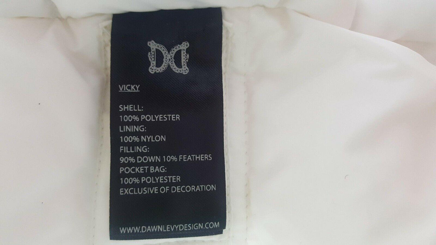 Dawn Levy Vicky White Down Puffer Hooded Winter Coat Parka  Size XS - SVNYFancy
