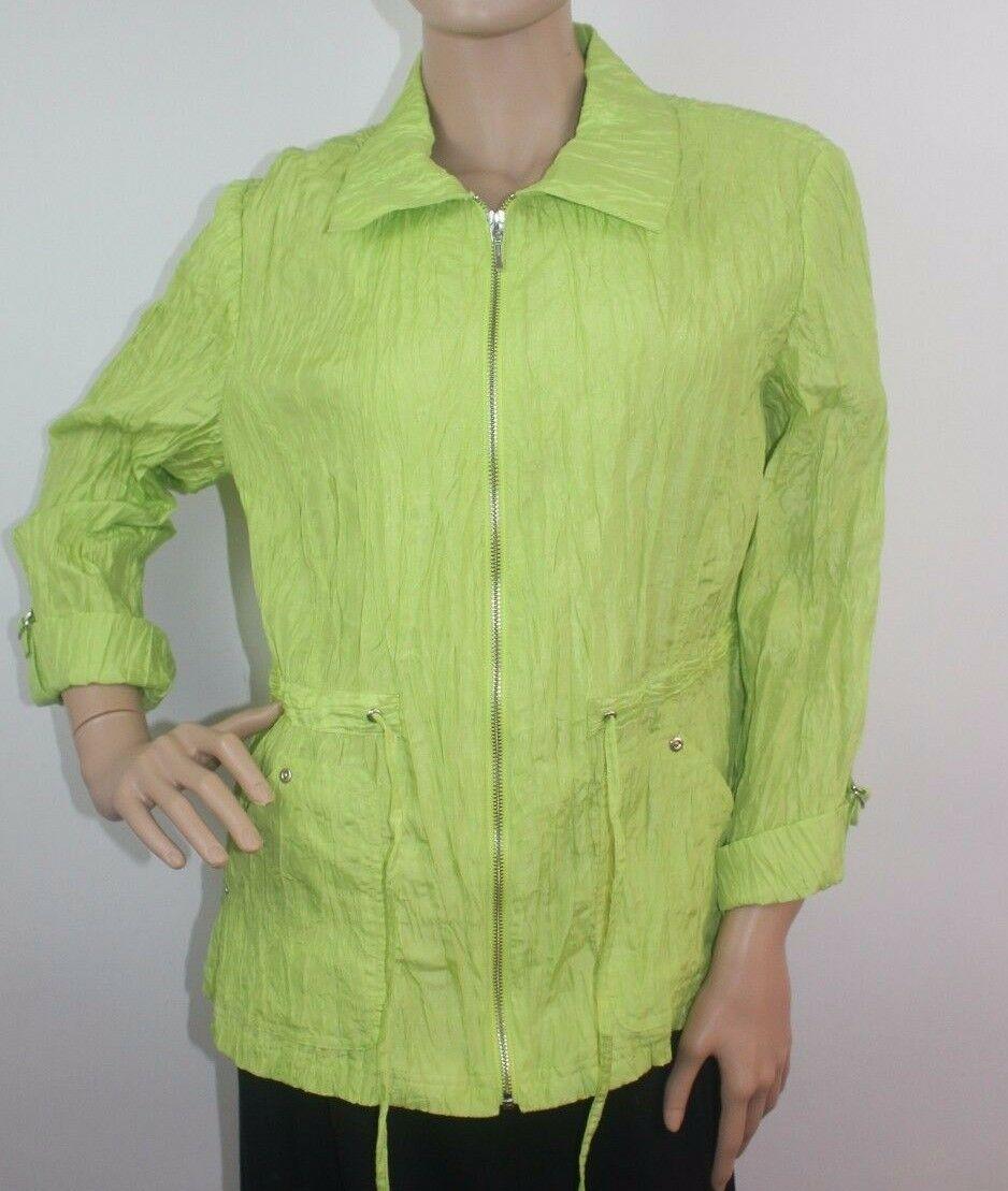 Hearts Of Palm Here Comes The Sun Womens Lime Green Crinkle Jacket Size 6 - SVNYFancy