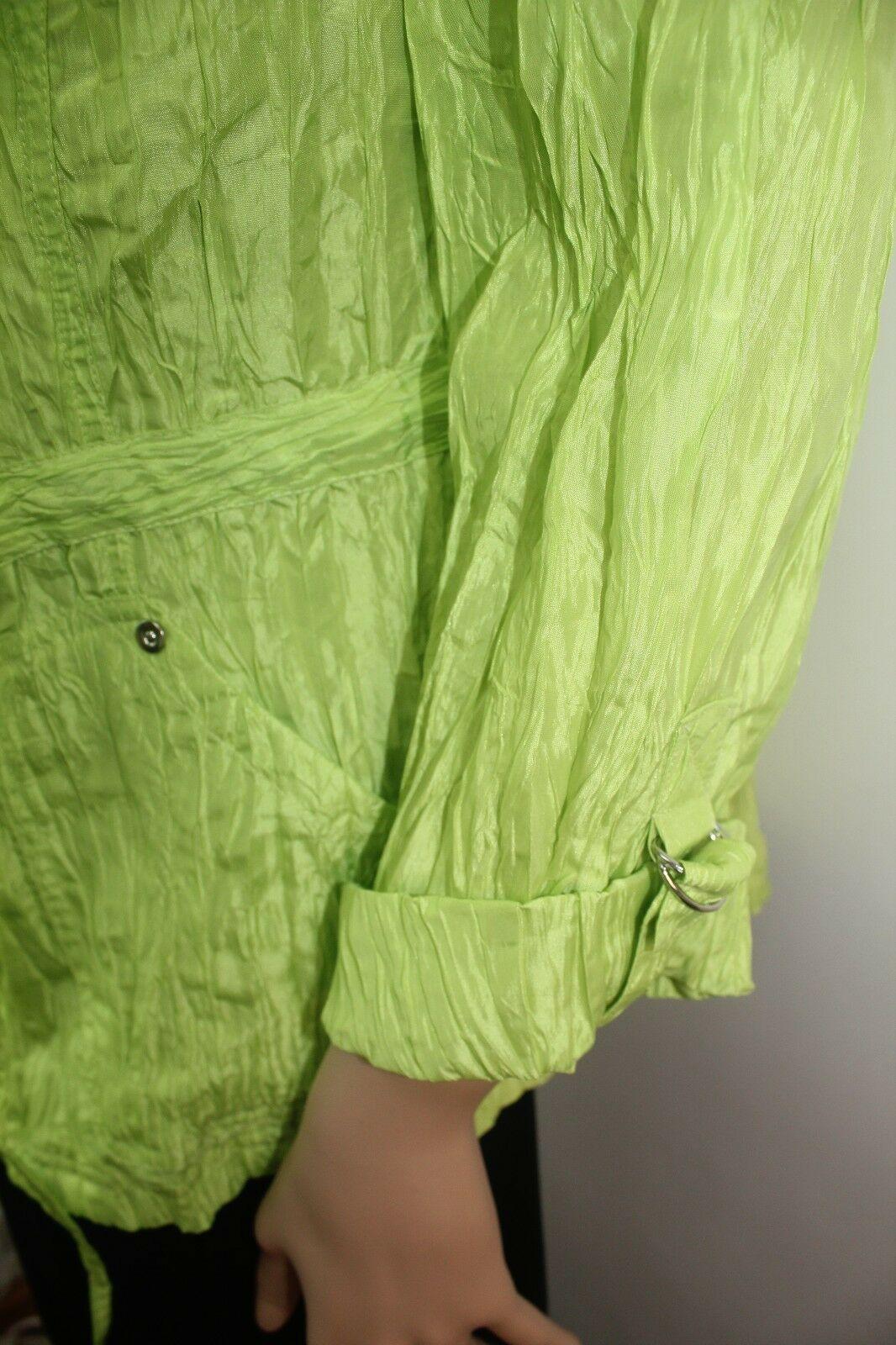Hearts Of Palm Here Comes The Sun Womens Lime Green Crinkle Jacket Size 6 - SVNYFancy