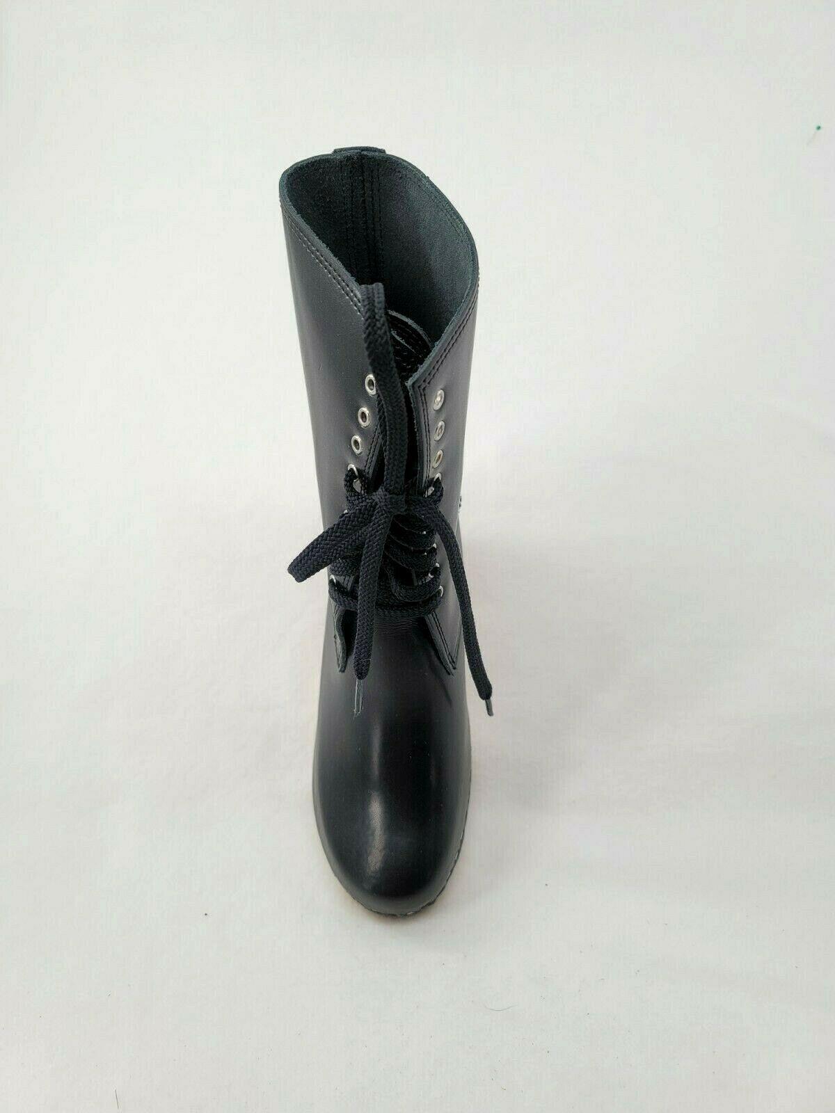 MAGUBA Sidney Clog Lace Up Leather Boots Womens Made in Sweden Black Size 40 - SVNYFancy