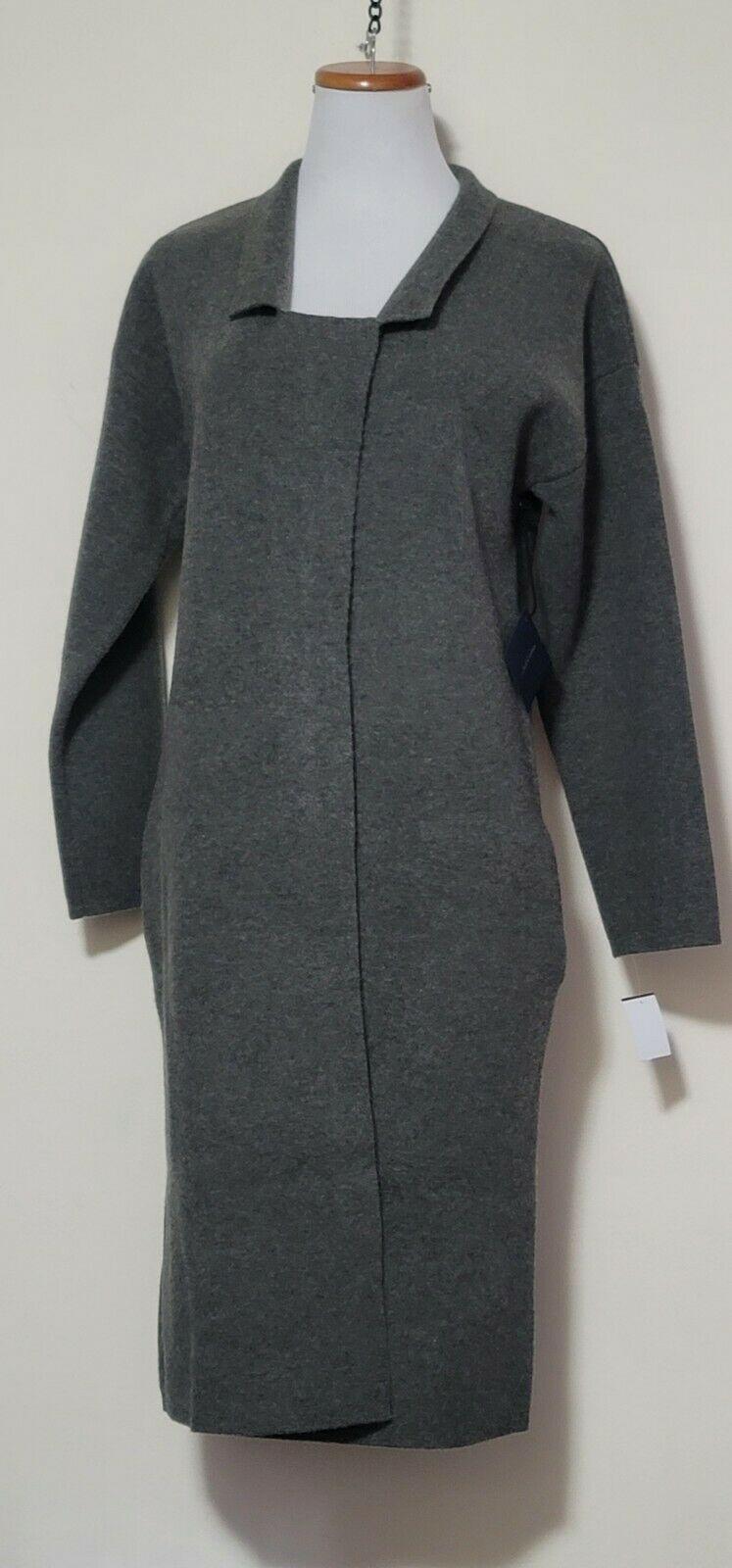 SWTR Touch of Cashmere Women's Wool Gray Open Front Knit Coat  Size L - SVNYFancy