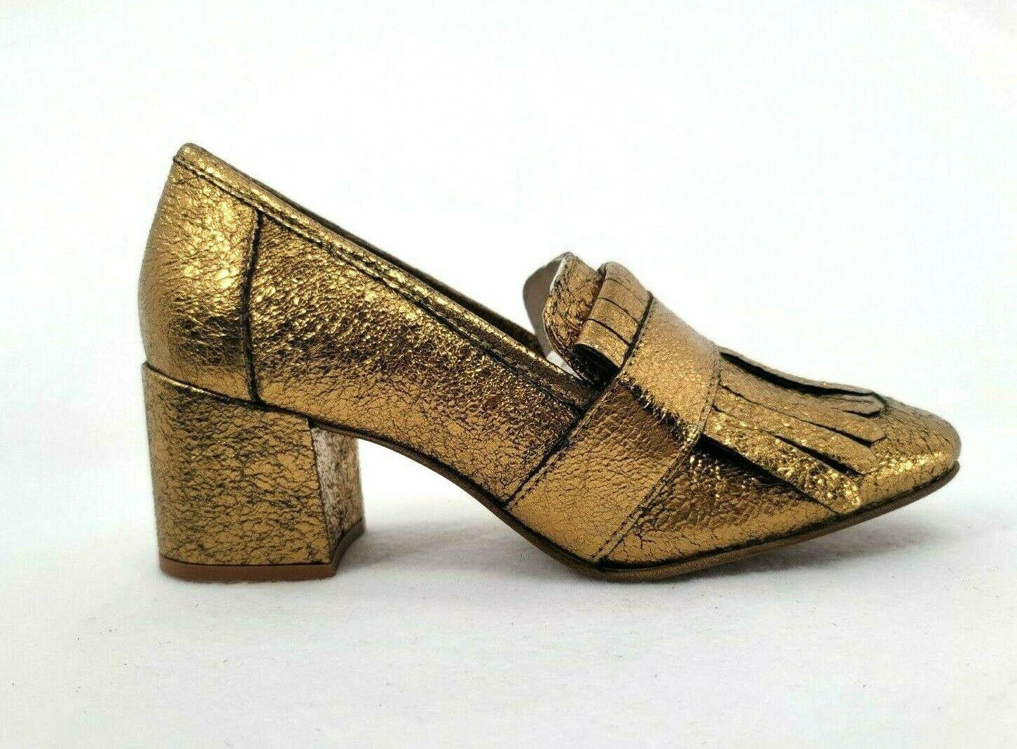 Kenneth Cole New York Women's Macey Kiltie Toe Dress Pump Square Toe Gold  Sz 5 - SVNYFancy