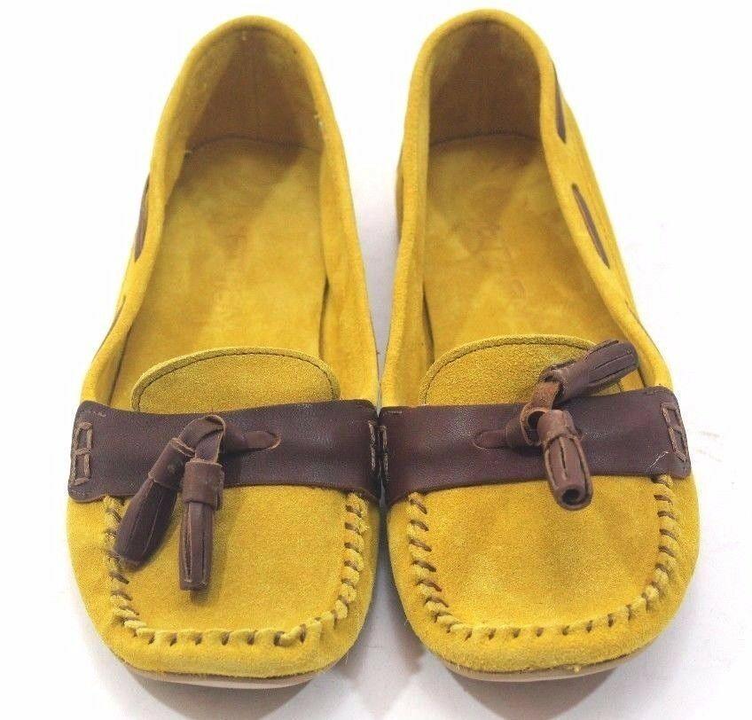 Ethem Renk Women Yellow Flats Shoes SUEDE AND LEATHER UPPER  Size  EU 37 - SVNYFancy