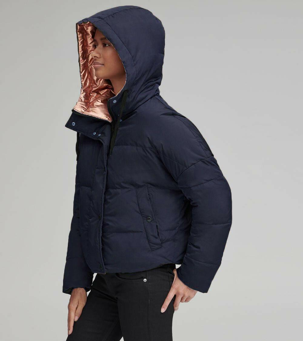 Andrew Marc Luna Reversible Down-Fill Metallic Oversized Puffer Jacket Sz M - SVNYFancy