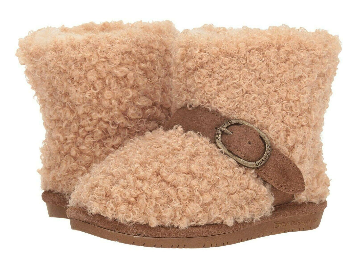 Bearpaw Treasure Taupe Comfortable Wool Blend Winter Girls Boots 2 Little Kid - SVNYFancy