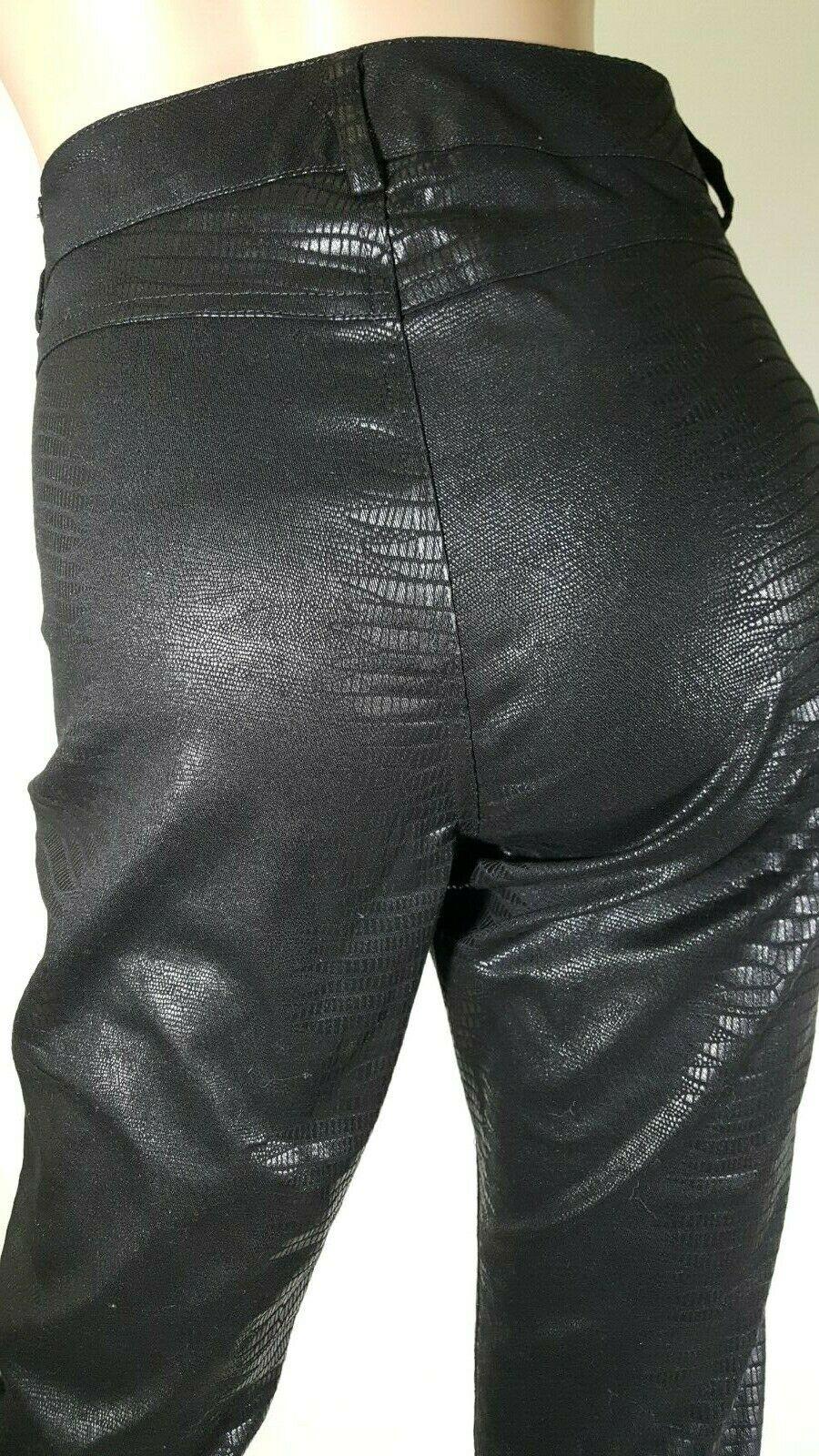 Woman Faux Leather Pants Lizard Texture Made in USA Size 4 - SVNYFancy
