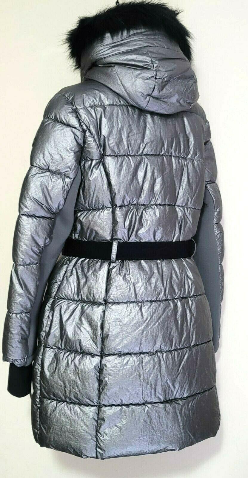 Michael Kors Puffer Coat Removable Faux Fur Trim Hood Gunmetal Size L - SVNYFancy