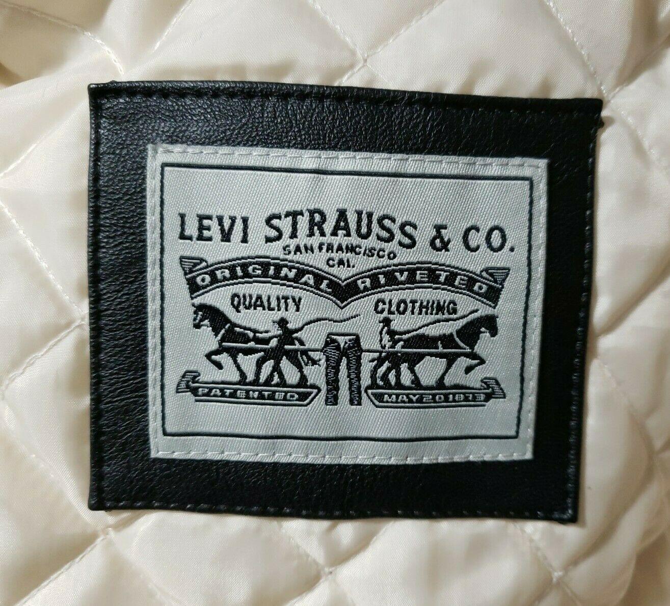 Levi's Hooded Faux Shearling Long Parka Quilted Lining and Faux Leather Trim S - SVNYFancy