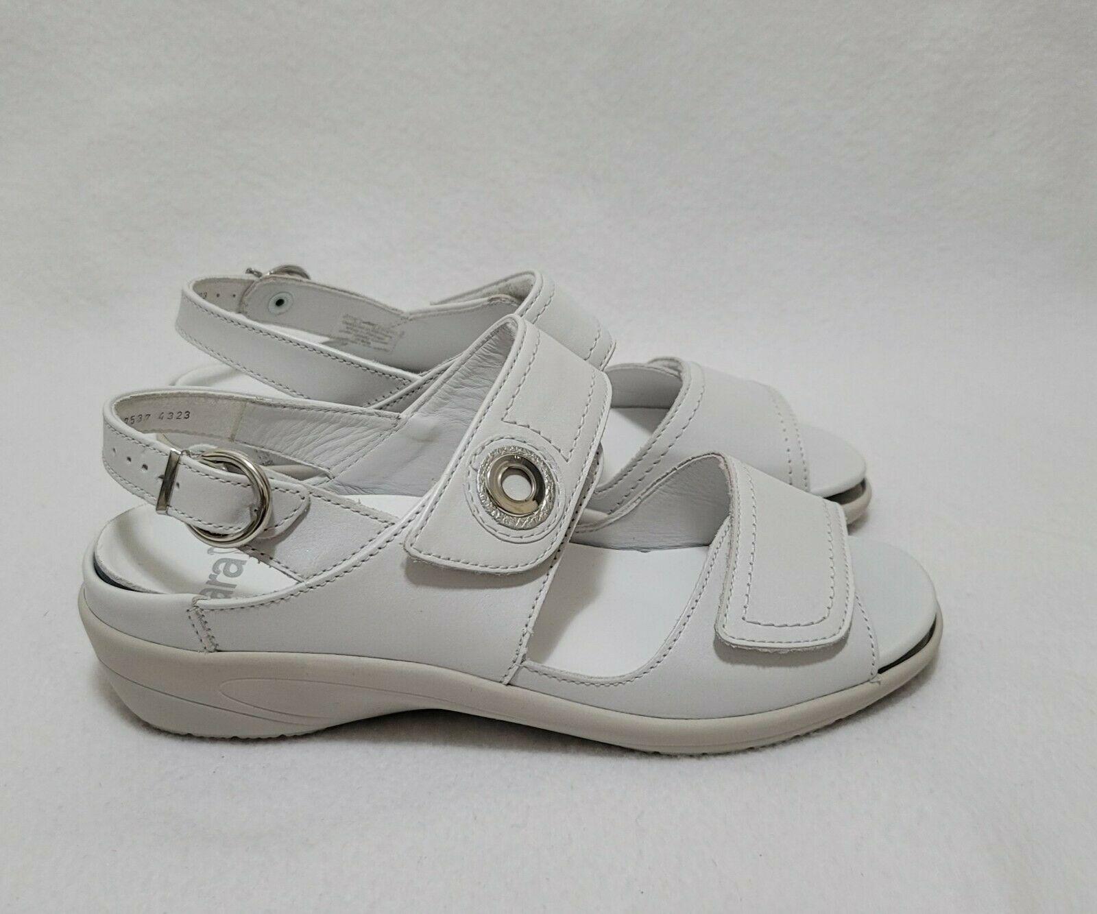 ara Womens Comfort Leather Slingback Sandals, White, Size US 7.5 - SVNYFancy