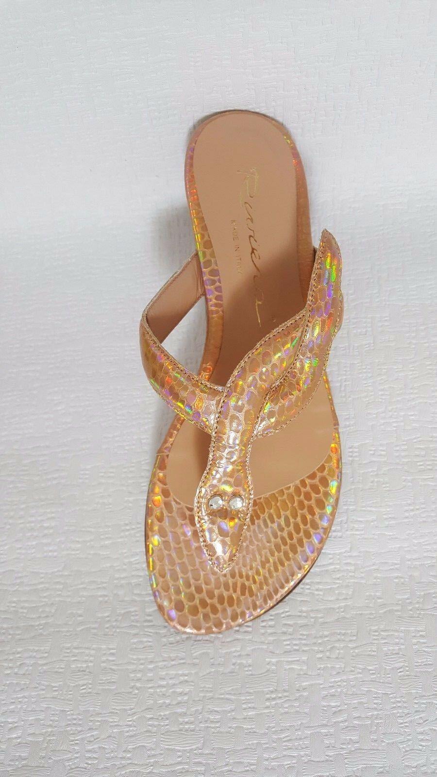 RIVIERA Women's Sandals Leather Gold Cobra Rame MADE in ITALY  EU 36 US 5 - SVNYFancy