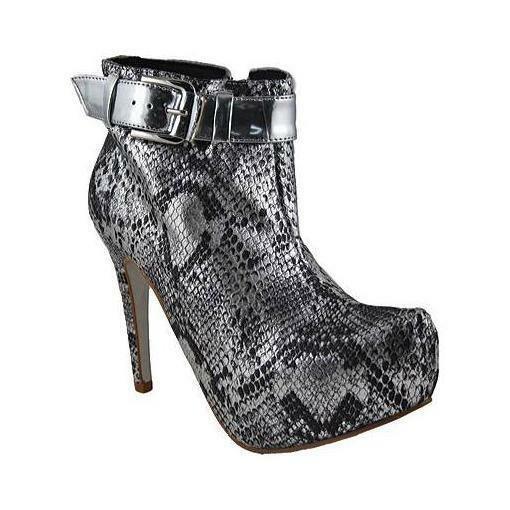 Bruno Menegatti Women's Leather High Heel Silver/Cobra Bootie Size 10 - SVNYFancy