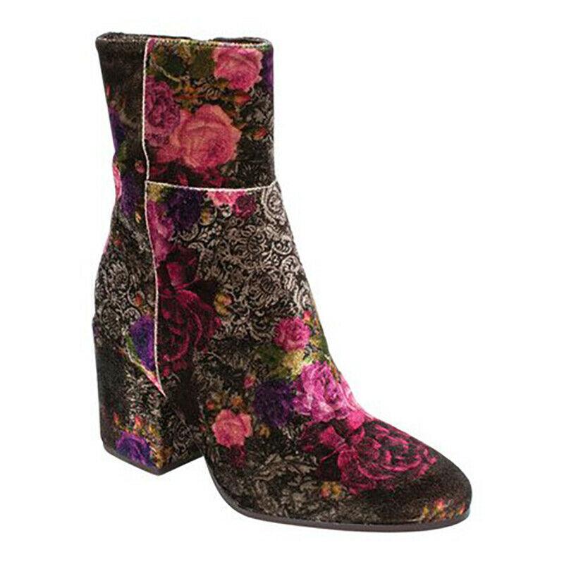 Summit by White Mountain, Shaw Velvet Floral Boot, Women Size 39 - SVNYFancy