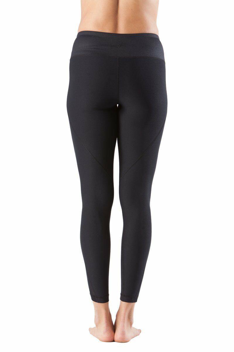 90 Degree By Reflex Liquid Look Combination Ankle Length Leggings Black Size S - SVNYFancy
