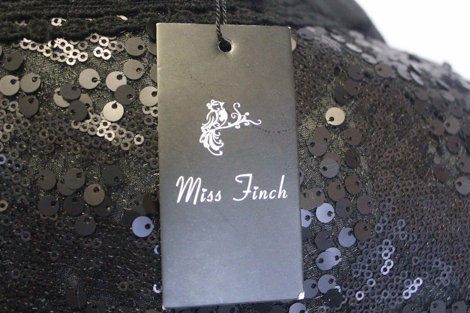 Miss Finch Black Sequin Jacket 3/4 Sleeve Size S - SVNYFancy